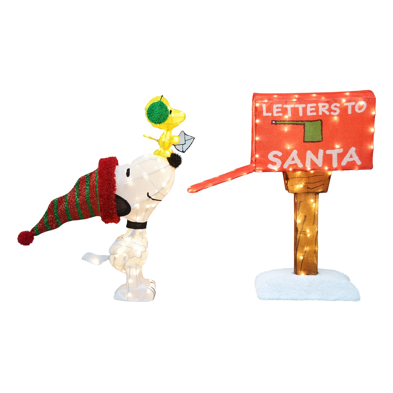 Peanuts 42" Snoopy & Woodstock Christmas Letter Scene Yard Décor